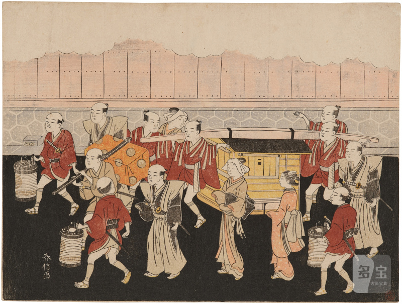 Suzuki Harunobu (1725-1770) | The complete set of Marriage in Brocade Prints, the Carriage of the Virtuous Woman (Konrei nishiki misao-guruma), also known as the Marriage series | Edo period, 18th century - 图6